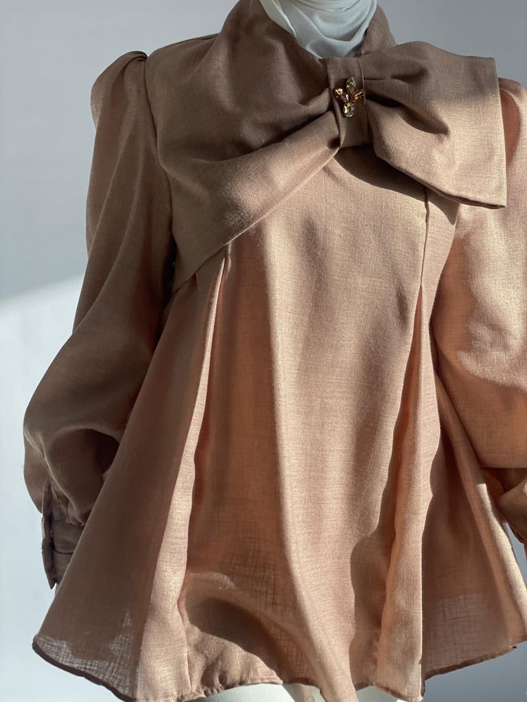 GLITTERY BOW DETAIL SHIRT