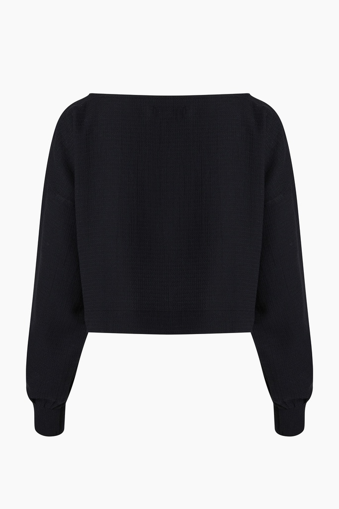 TU- BLACK CROP BLOUSE
