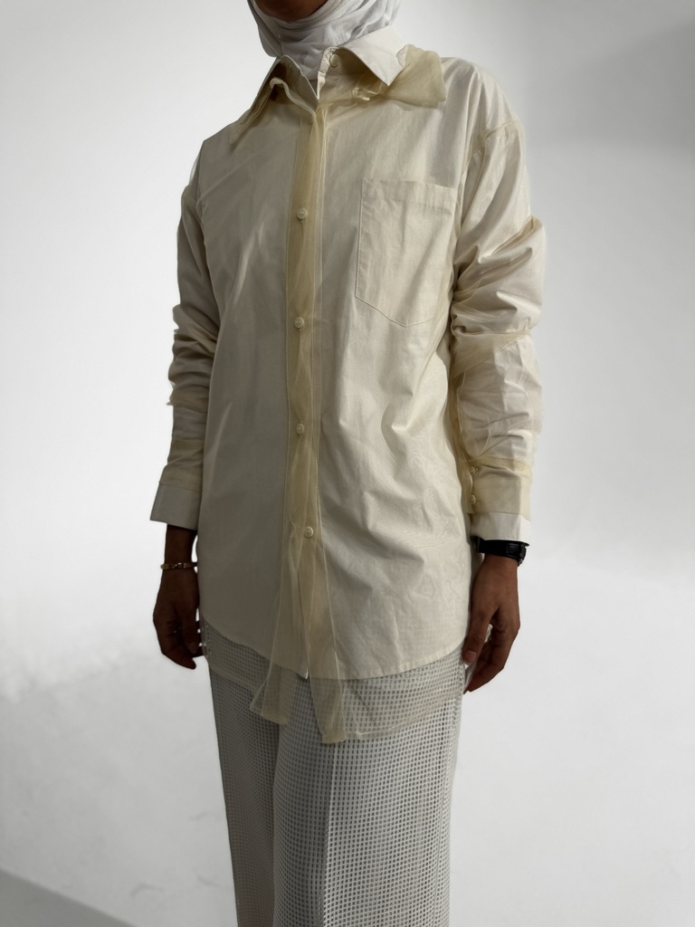 01-BUTTER MESH SHIRT