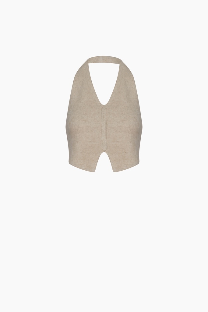 TU-LINEN NATURAL WAISTCOAT