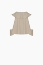 TU-NATURAL LINEN FRILLED BLOUSE