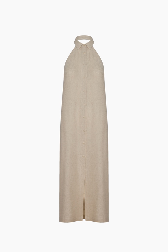 TU-NATURAL LINEN SHIRT DRESS