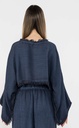 TU-LINEN NAVY CROP BLOUSE