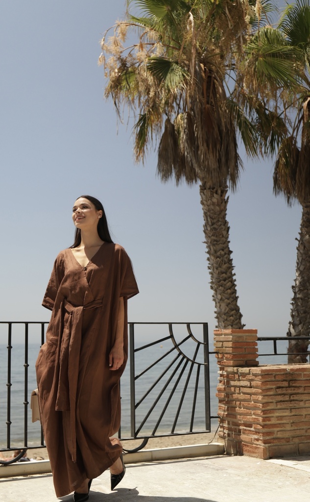 FITTED LINEN JUMPSUIT