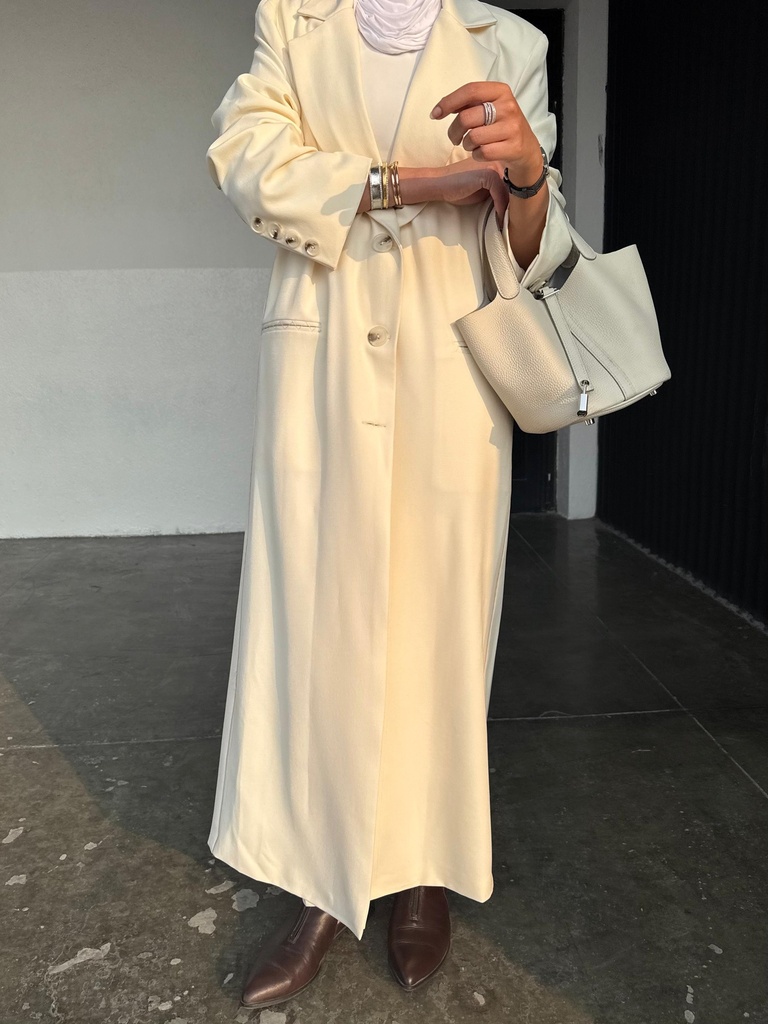 ELEGANT CREAM LONG COAT