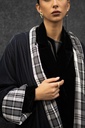 CHECKERED NAVY BISHT