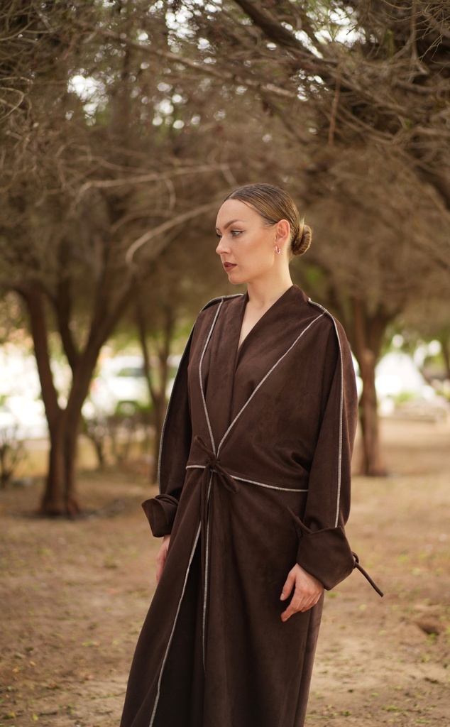 RA26-M37 BROWN SUEDE KAFTAN