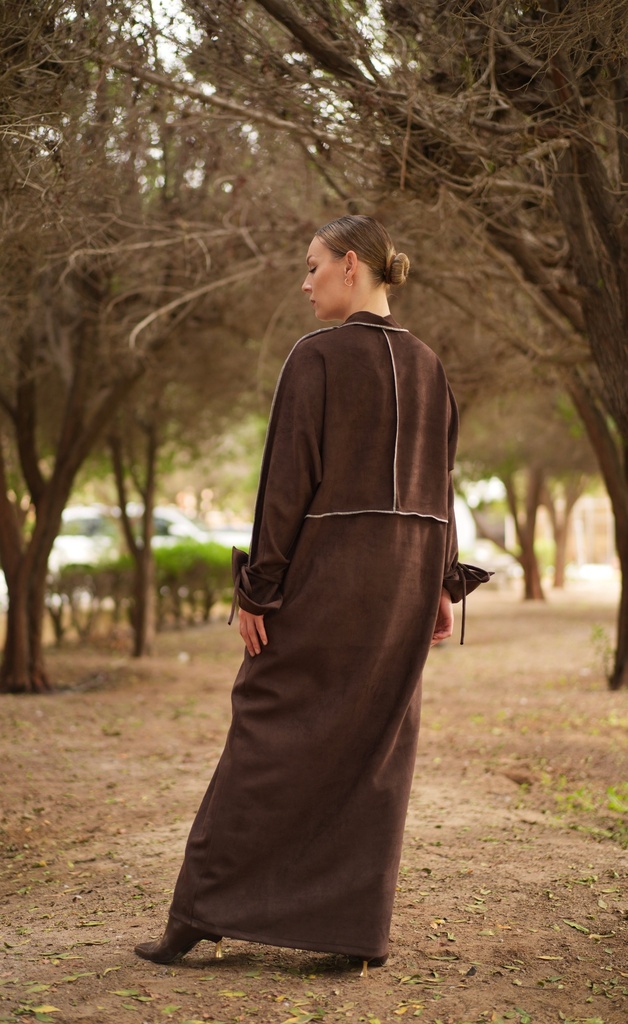 RA26-M37 BROWN SUEDE KAFTAN