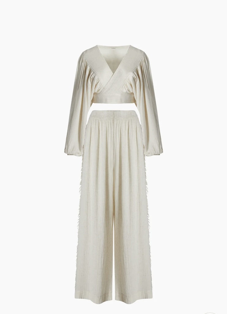 TU-CRINKLE LINEN PANTS SET