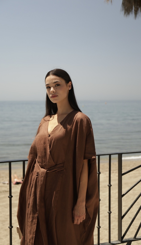 FITTED LINEN JUMPSUIT