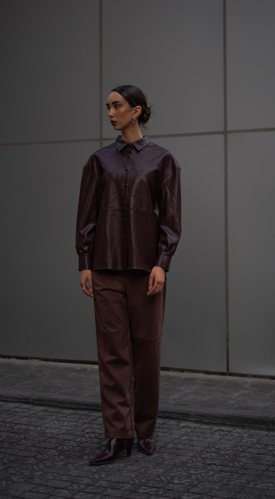 FW-36 BROWN LEATHER TOP (S)