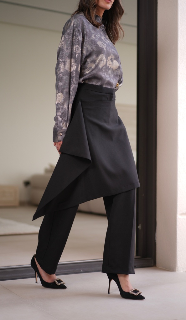 ED26-47 DRAPED SKIRT PANTS