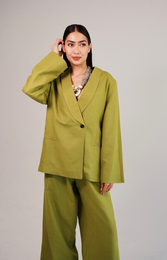 S26-26 LINEN BLAZER (S, BLUE)