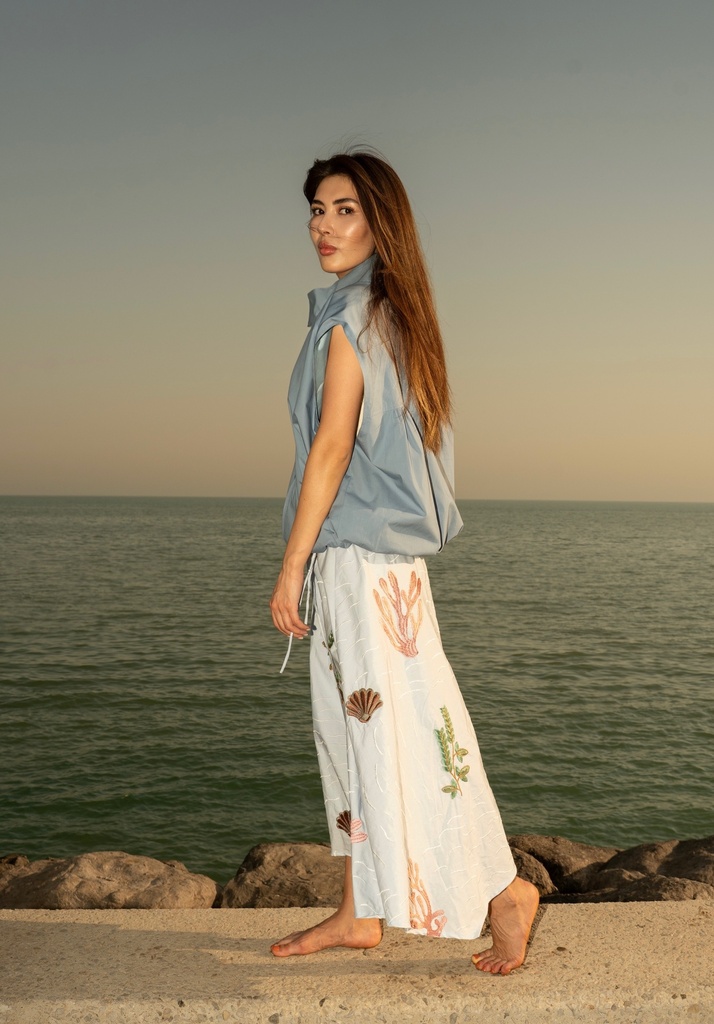 S26-D2-01 SEA GARDEN WRAP SKIRT (S)