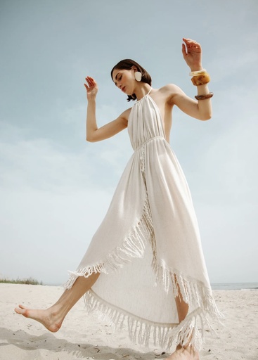 TU-HEMP HALTER NECK DRESSS