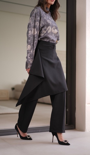 ED26-47 DRAPED SKIRT PANTS